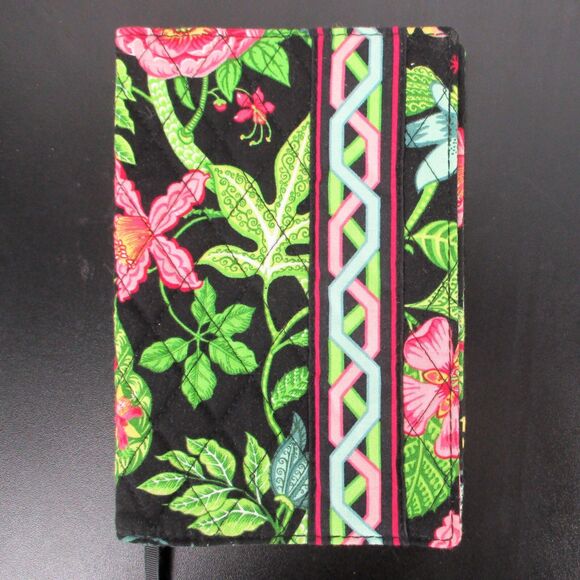 VERA BRADLEY Vintage Pattern Botanica Black Floral Paperback Book Cover - Picture 1 of 4